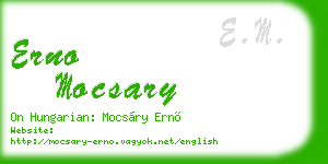 erno mocsary business card